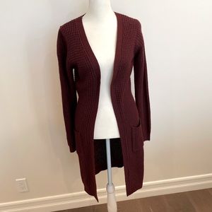Comfy, Ambiance Apparel- long sweater, wine/burgundy color, size small!